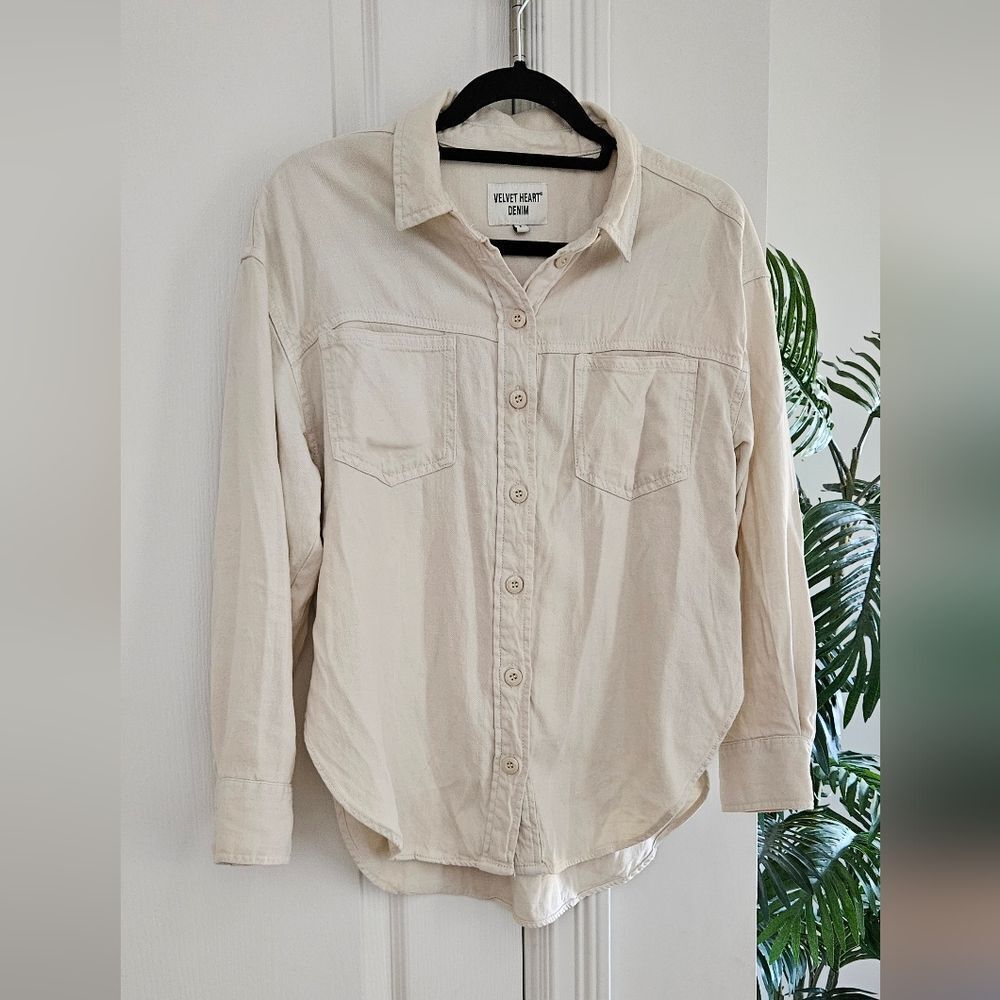 Velvet Heart Cream Denim Shirt